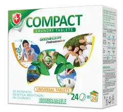 Green&Clean Professional,washing tablets for colored and white clothes, 24 tabs