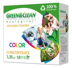 Green&Clean Professional, washing powder for colored clothes, 1,35 kg