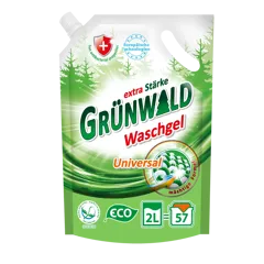 GRÜNWALD, washing gel for colored and white clothes, 2 L, doypack
