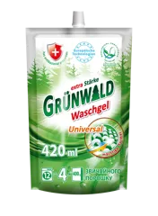GRÜNWALD, washing gel for colored and white clothes, 420 ml, doypack