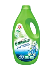 GRÜNWALD, washing gel for colored and white clothes, 2 іn1 detergent+sofetner 3,7 L