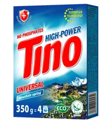 Tino High-Power, washing powder for colored & white clothes Mountain spring, 350 g