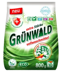 GRÜNWALD, washing powder for colored and white clothes Mountain fresh, 800 g