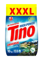 Tino High-Power, washing powder for colored & white clothes Mountain spring, 10 kg