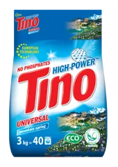 Tino High-Power, washing powder for colored & white clothes Mountain spring, 3 kg