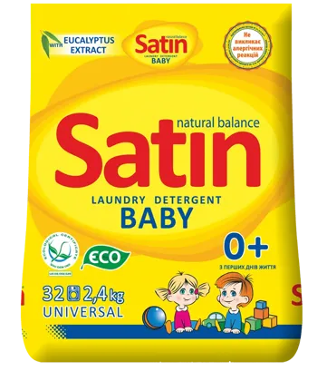 Satin Natural Balance, washing powder for baby's clothes, 2,4 kg