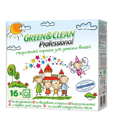 Green&Clean Professional, washing powder for baby's clothes, 1,2 kg