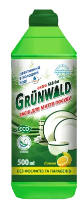 GRÜNWALD, рідина для миття посуду Лимон, 500 мл