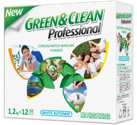 Green&Clean Professional, washing powder for white clothes, 1,2 kg