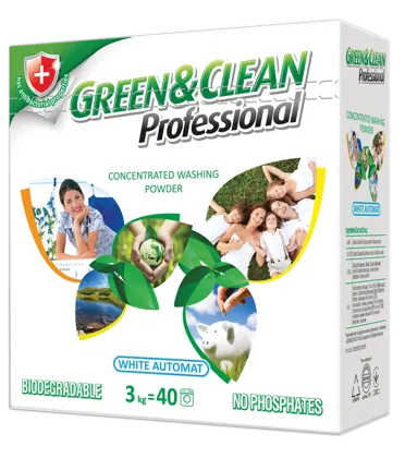 Green&Clean Professional, washing powder for white clothes, 3 kg