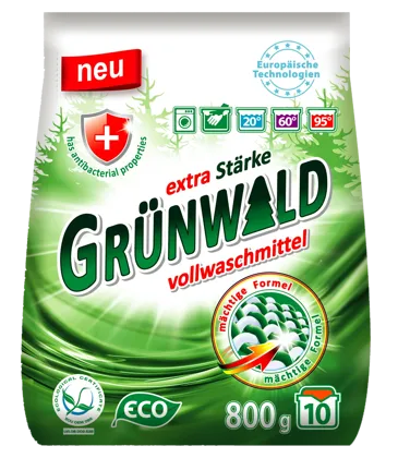 GRÜNWALD, порошок пральний універсальний Гірська Свіжість, 800 г п/е(eco)
