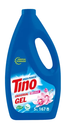 Tino High-Power, гель для прання кольорових та білих речей з ароматом ОРХІДЕЇ, 5л